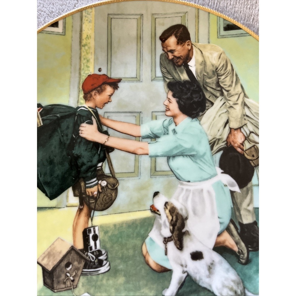 Norman Rockwell's limited-edition plate, 'Home From Camp.' - Picture 3 of 10